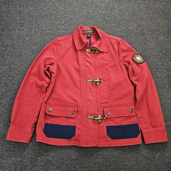 Vintage Ralph Lauren Jacket Medium Fireman Fisherman Lobster Clasp Marine Jacket - Picture 1 of 9